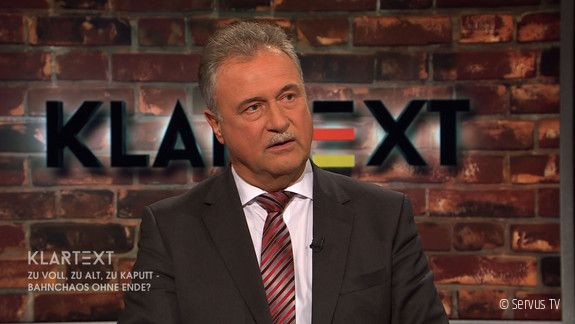 Claus Weselsky im Studio bei Servus TV